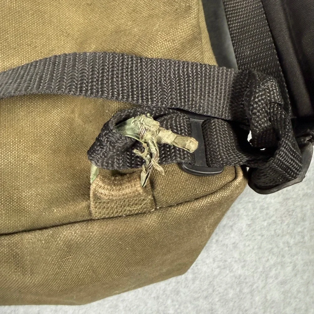 Vintage 80s 90s Military Style Canvas Rucksack Olive Drab Green Backpack Utility